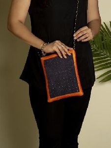 Suede with Crystals Sling Bag