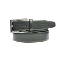 Black print men leather belt