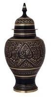 Cremation Urns full carving with black color finish