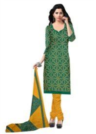 Green Colored Women\\\'S Butter Crepe Printed Suit.