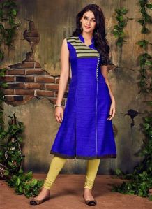 Viva N Diva Blue Colored Silk Kurti.