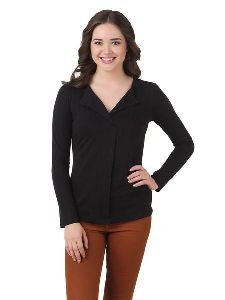 Cotton Jersey Different Collar Style Top