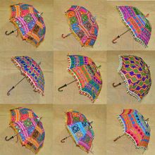 Cotton Parasol Colorful Embroidered Patchwork Umbrella