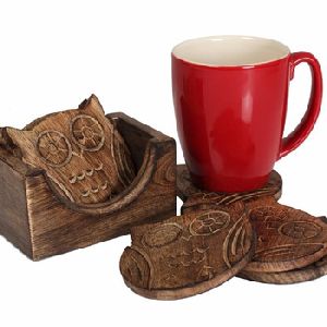 Brown Owl Wooden Coasters