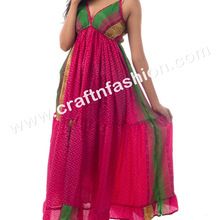 Indian Fusion Designer Summer Wear Party Wear Poly Silk Maxi Dress