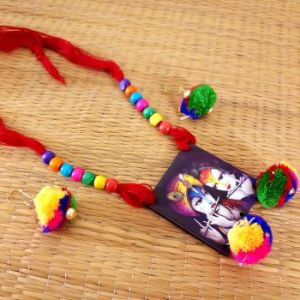 Lord Radha Kishan Painted Designer Necklace