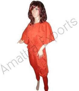 Red Cotton Silk Designer Modern Jumpsuit