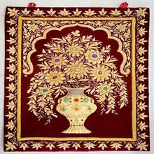 Semi Precious Stone Zari Work Handmade Jewel Carpet