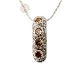 Champagne Stone Silver Pendant