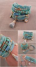 fancy bracelets gypsy beaded braided fabric