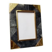 Brass Metal Corner Fitted Resin Inlay Picture Photo Frame