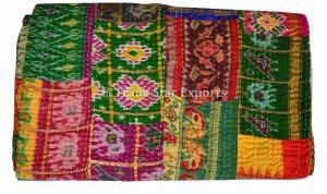 Silk Sari Indian Bedspread