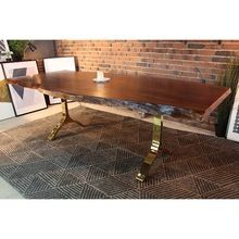 Dining Table With Gold Y Shaped metals Legs