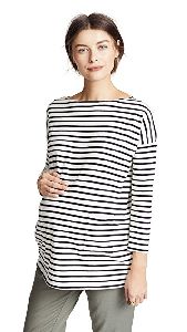 Women White Stripe Top