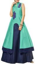 blue and Navy blue Color Women Indo Western Dress