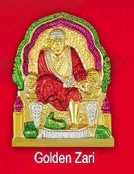 Golden Zari Work Sai Baba Idol