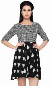 BLACK AND WHITE COTTON READYMADE TUNIC