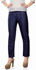 PLAIN ART SILK TROUSER IN NAVY BLUE