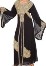 gold copper zari work magnificient black kaftan