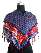 Pure Cotton Printed Scarf with lace fabric