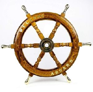 Antique Wooden Ship Steering Wheel