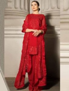 Georgette Heavy Embroidery Work Pakistani Style Salwar Suit
