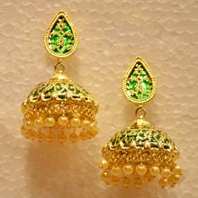 golden jhumka earrings