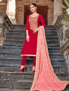 Patti Work Churidar Suit