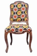 Antique Handmade Solid Wooden Kantha Work Upholstered Chair