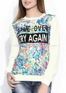 Women Blouse fleece 100% Cotton digital sublimation print