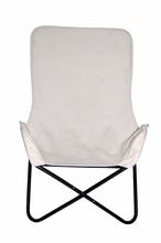 Knock Down Royal White Square Canvas Butterfly Chair