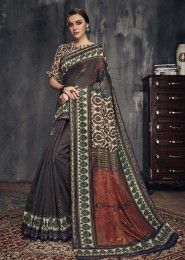 Digital Printed Casual Wear Linen Fancy Sarees