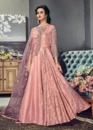 Embroidery Work Abaya Style Anarkali Suits