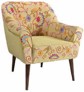 Embroidery Provincial Wooden Carving Armchair