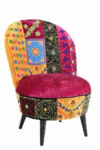 Living Room Velvet Embroidery Sofa Chair