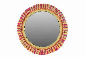 Round Embroidered Big Mirror Frame