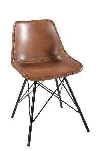 Upholstery Giron Iron and Leather Dining Chair