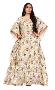 Printed Rayon Soft Cotton Long Kaftans Kurtas For Women