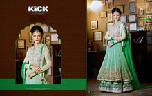 Wonderful Faux Georgette Embroidered Green Anarkali Suit