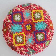 Embroidered Round Floor Cushion