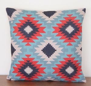 printed linen cushion cover