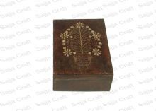 Wooden Carving Box With Brass Inlaid Work