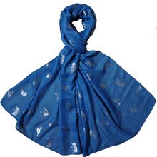 summer foil printed polyester scarf