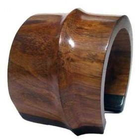 NATURAL GLOSSY WOOD CUFF BRACELET