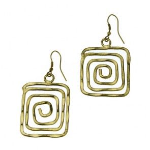 SQUARE SPIRAL METAL EARRINGS