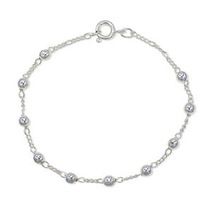 Rhodium Plated Women 5 MM Beaded Chain