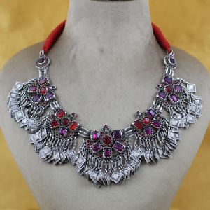 Sterling Silver Afghan Necklace