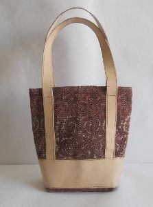 Hand woven cotton kelim / dhurries hand bag