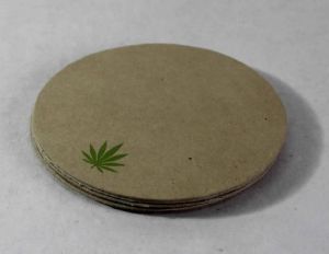 hemp paper while a hemp leaf printed tea coaster