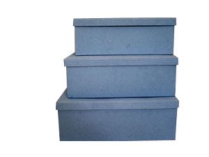 Recycled denim paper rectangle shape packaging solid boxes
